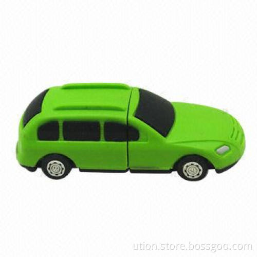 The PVC Car USB Flash Memory with 1 to 32GB Memory Capacity, Free Printing and Packaging
